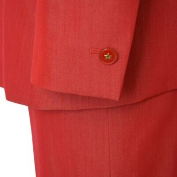 100% Authentic Vintage ESCADA Red Wool Skirt Suit Size 40 US 10 - Picture 5 of 8